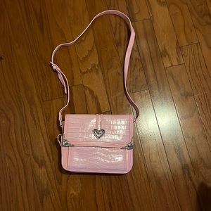 Pink leather purse